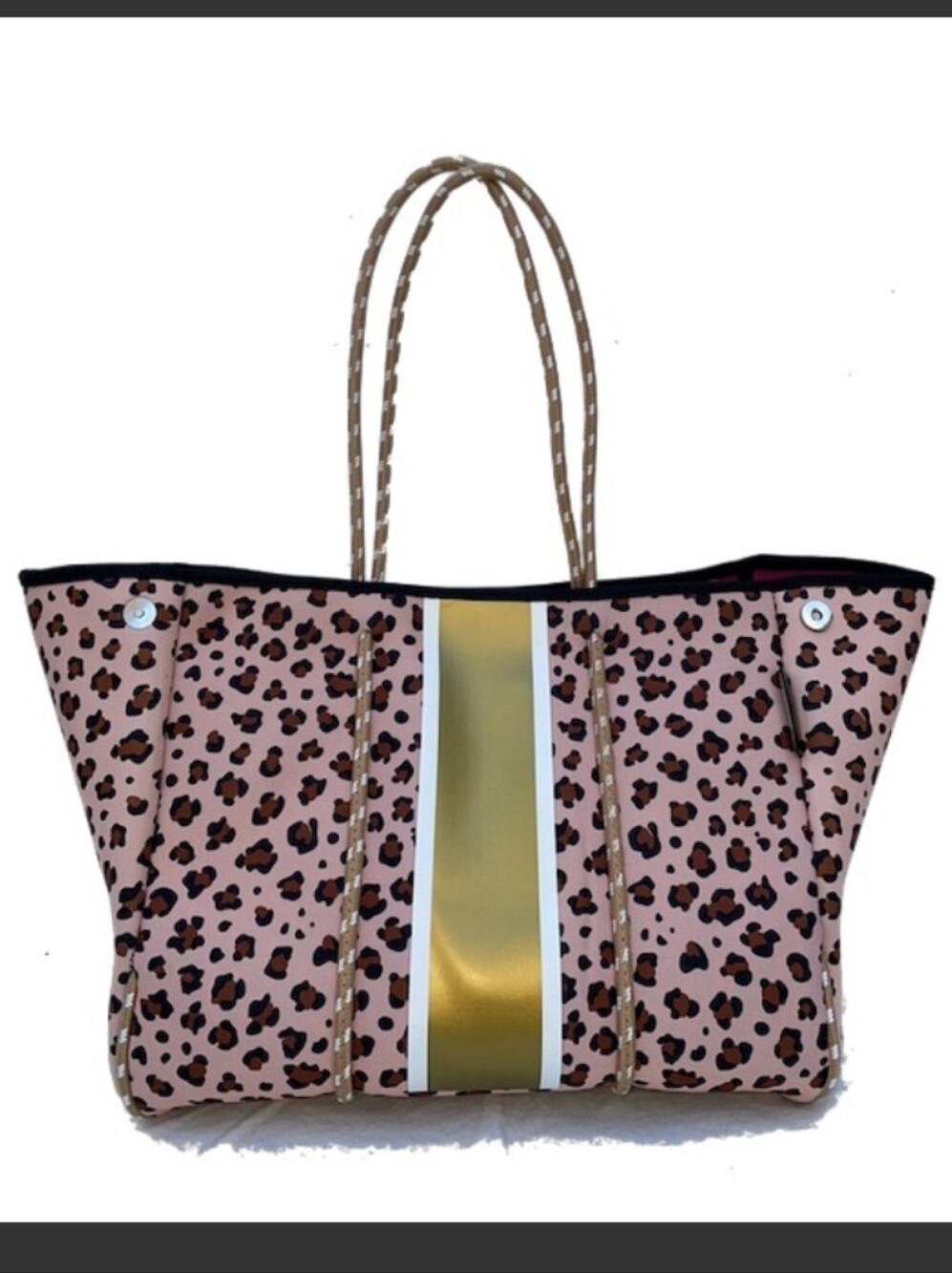 2pc Leopard 🐆 Print Large Tote Bag & Matching Zip Pouch-Wristlet 🤎 - Picture 10 of 10